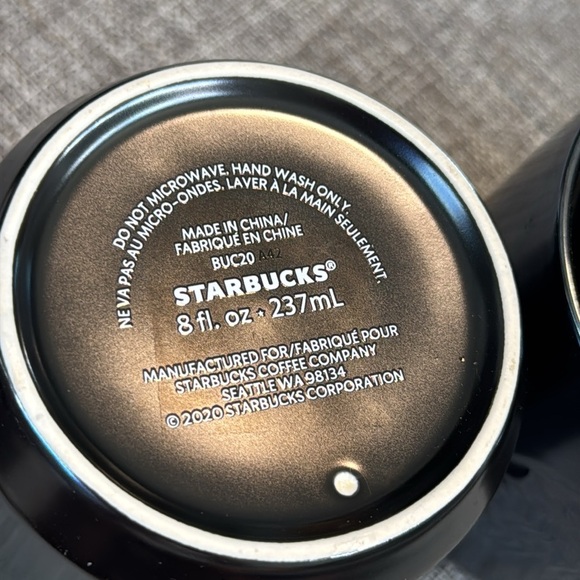 STARBUCKS 2020 Iridescent Embossed Logo Ceramic Travel Tumbler Mug Lid 8oz - Picture 3 of 6